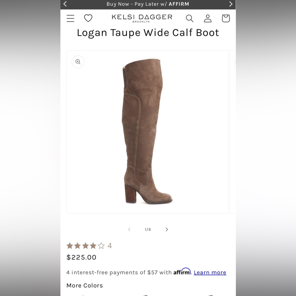 Kelsi dagger grey over the knee wide calf boots